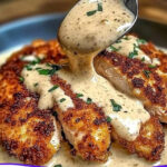 Crispy Parmesan Chicken with Creamy Garlic Sauce