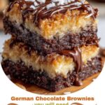 German Chocolate Brownies with Coconut Pecan Topping