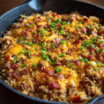 One Pot Bacon Cheeseburger Rice