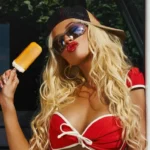 Christina Aguilera Rocks Red Bikini at 44