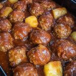 Crockpot Pineapple Barbecue Meatballs