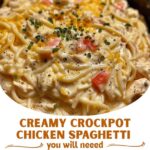 Creamy Crockpot Chicken Spaghetti