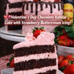 Chocolate Kahlua Cake with Strawberry Buttercream Frosting