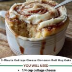 5-Minute Cottage Cheese Cinnamon Roll Mug Cake – Gluten-Free, High-Protein & Ready Fast