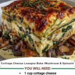 Cottage Cheese Lasagna Bake (Mushroom & Spinach) – A Creamy, High-Protein Twist on a Classic