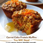Carrot Cake Oat Cottage Cheese Muffins: 6g Protein Bliss