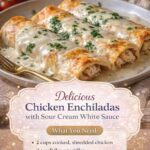Delicious Chicken Enchiladas with Sour Cream White Sauce