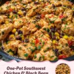 One-Pot Southwest Chicken & Black Bean Cottage Cheese Skillet