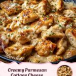 Creamy Parmesan Cottage Cheese Chicken Skillet