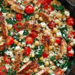 Mediterranean Lemon Rice with Chickpeas, Spinach, Tomatoes, and Feta