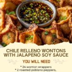 Chile Relleno Wontons with Jalapeño Soy Sauce