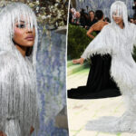 Teyana Taylor shimmies onto the Met Gala 2026 red carpet in head-to-toe silver fringe